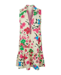 maude vivante Women's Luna Palm Breeze Poplin Dress in pink tropics - women's dress