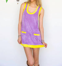 Karlie - Solid Colorblock French Terry Scoop Dress