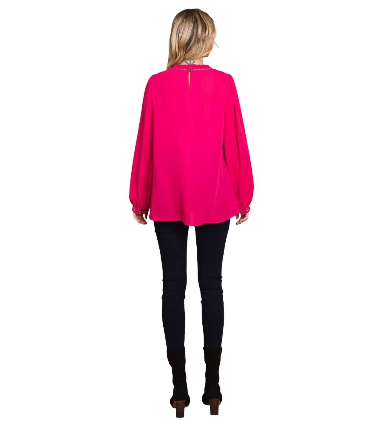 Cotton Bleu - Soft Ladder Trim Detailed Top