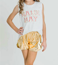 Belle Cher - Kid's Game Day Sequined Chenille Tank Top