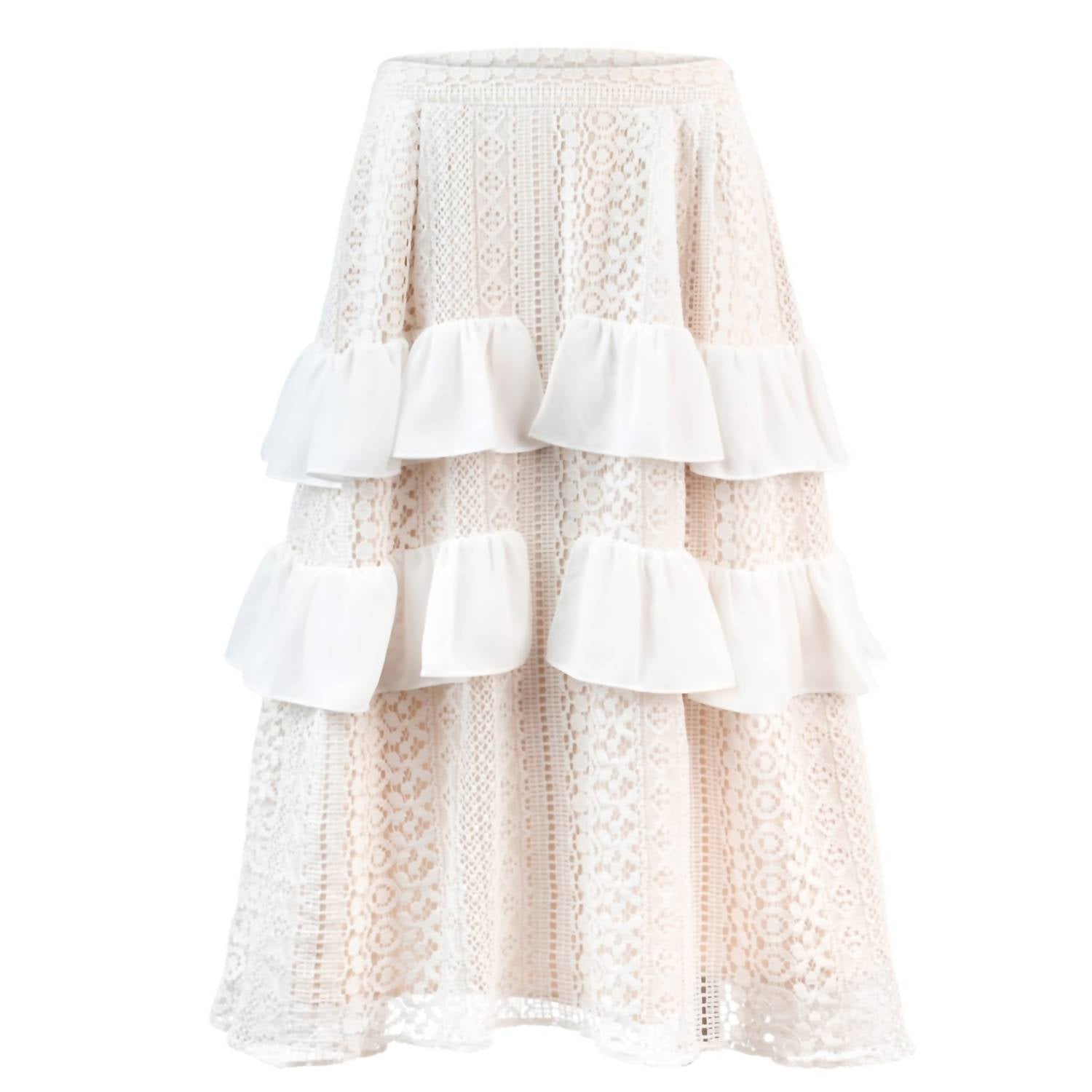 Esteem Couture - Adele Layered Eyelet Lace Skirt
