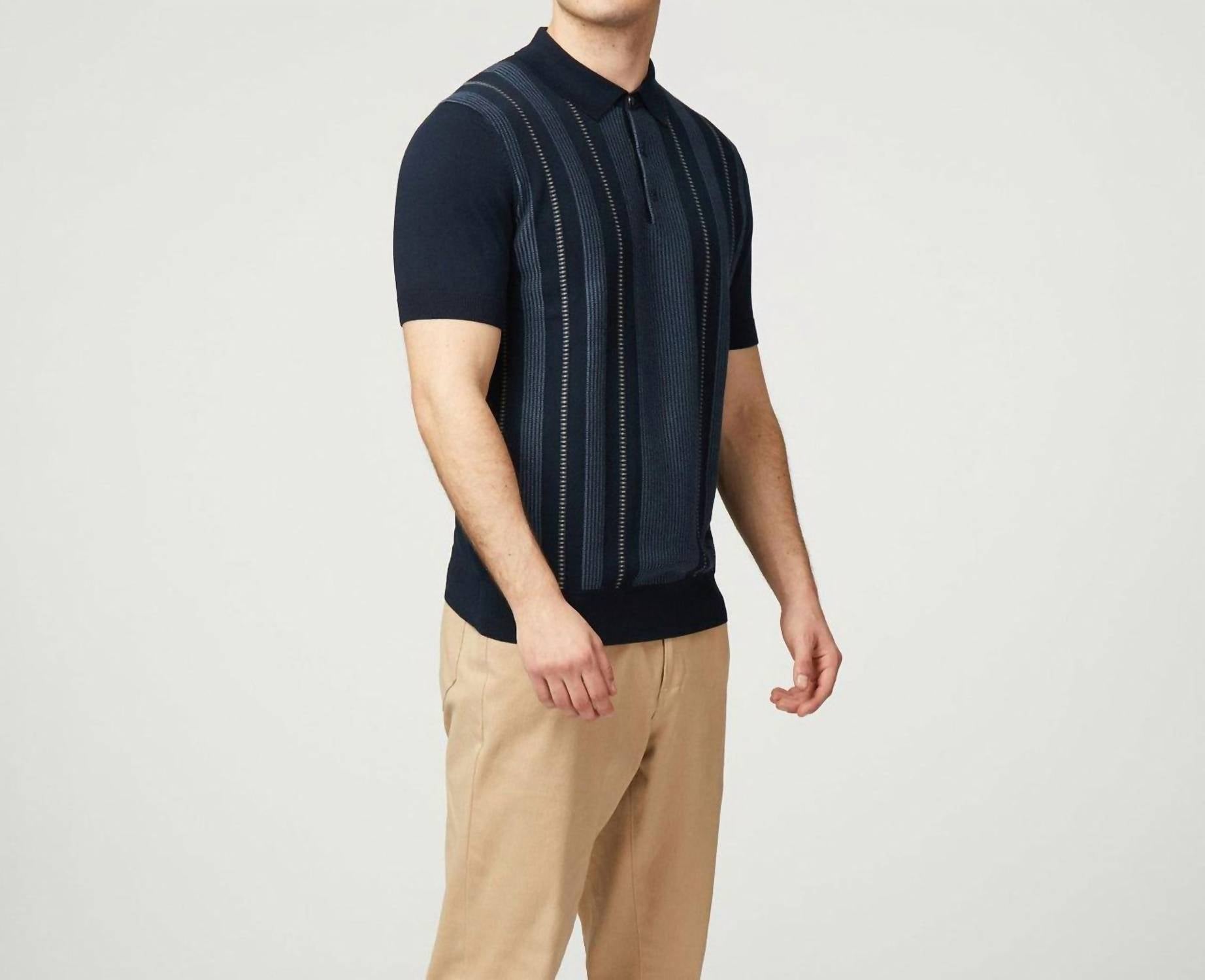Ben Sherman - Birdseye Stripe Knitted Polo