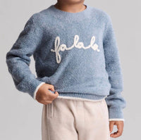 BAREFOOT DREAMS Toddler Fa La La Pullover in blue dusk - kids' sweater