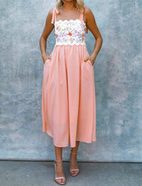 Kori - Ric Rac Floral Midi Dress