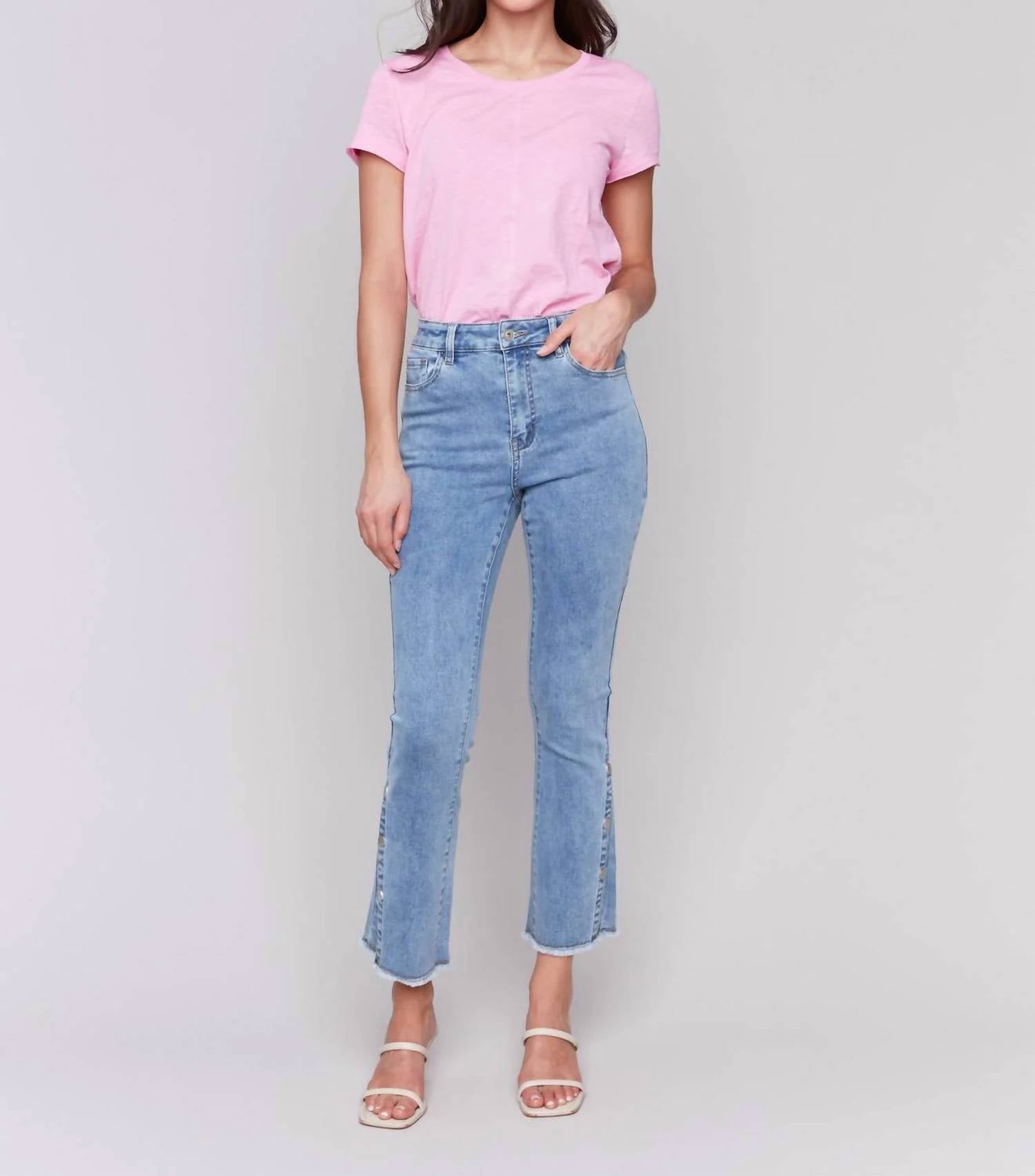 Charlie B - Denim Jeans With Bootcut Side Snaps