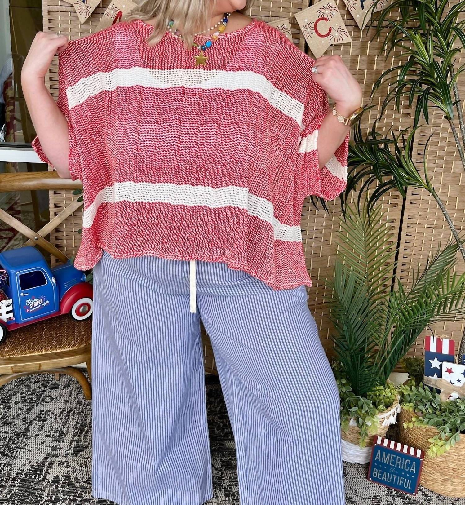 Pol - Stripe Stargazer Top