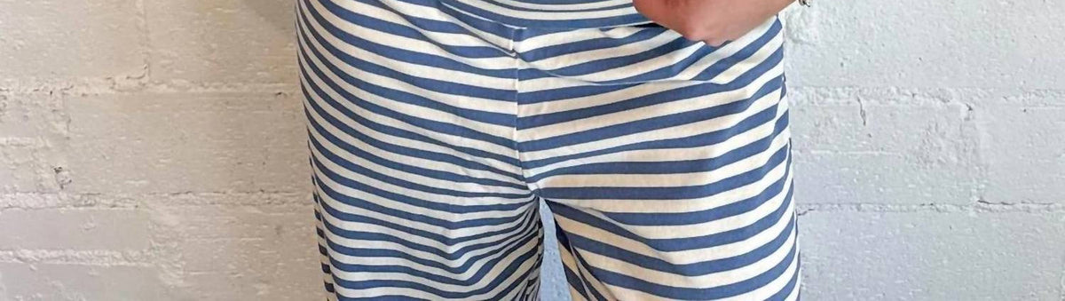Adeline - Striped Strapless Cropped Lounge Top