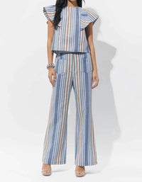 Adelyn Rae - Anora Striped Relaxed Trouser