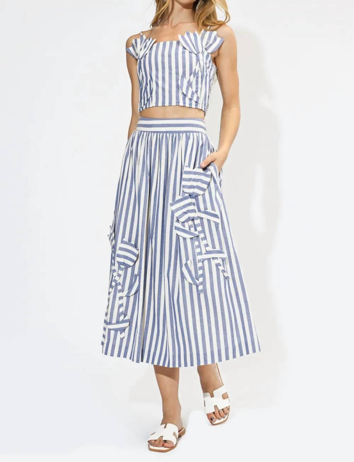 Adelyn Rae - Emma Striped 3D Crop Top