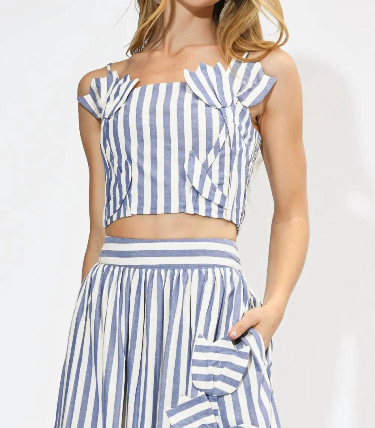 Adelyn Rae - Emma Striped 3D Crop Top