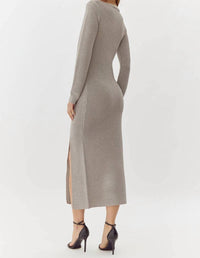 Adelyn Rae - Estelle Metallic Knit Midi Dress