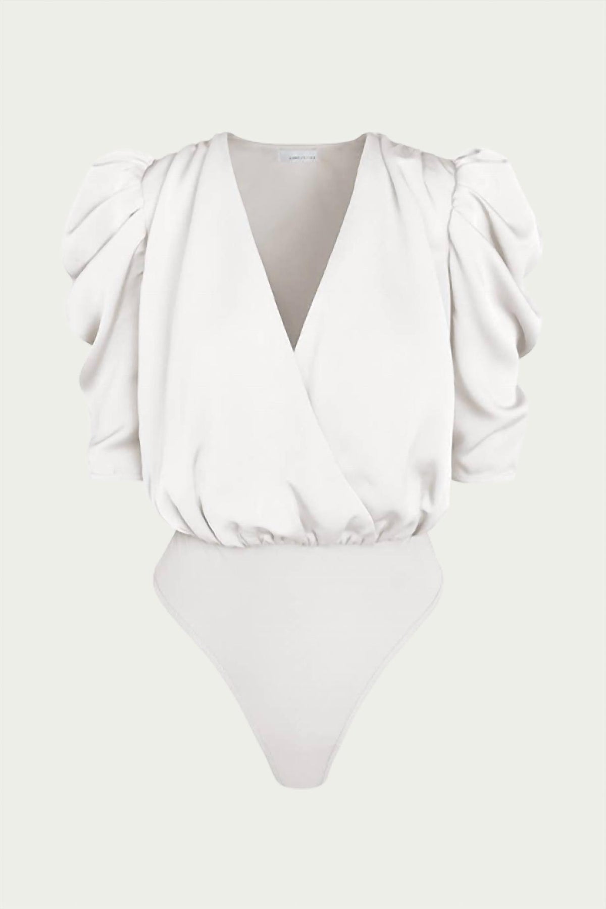 LILA WRAP-EFFECT SATEEN BODYSUIT