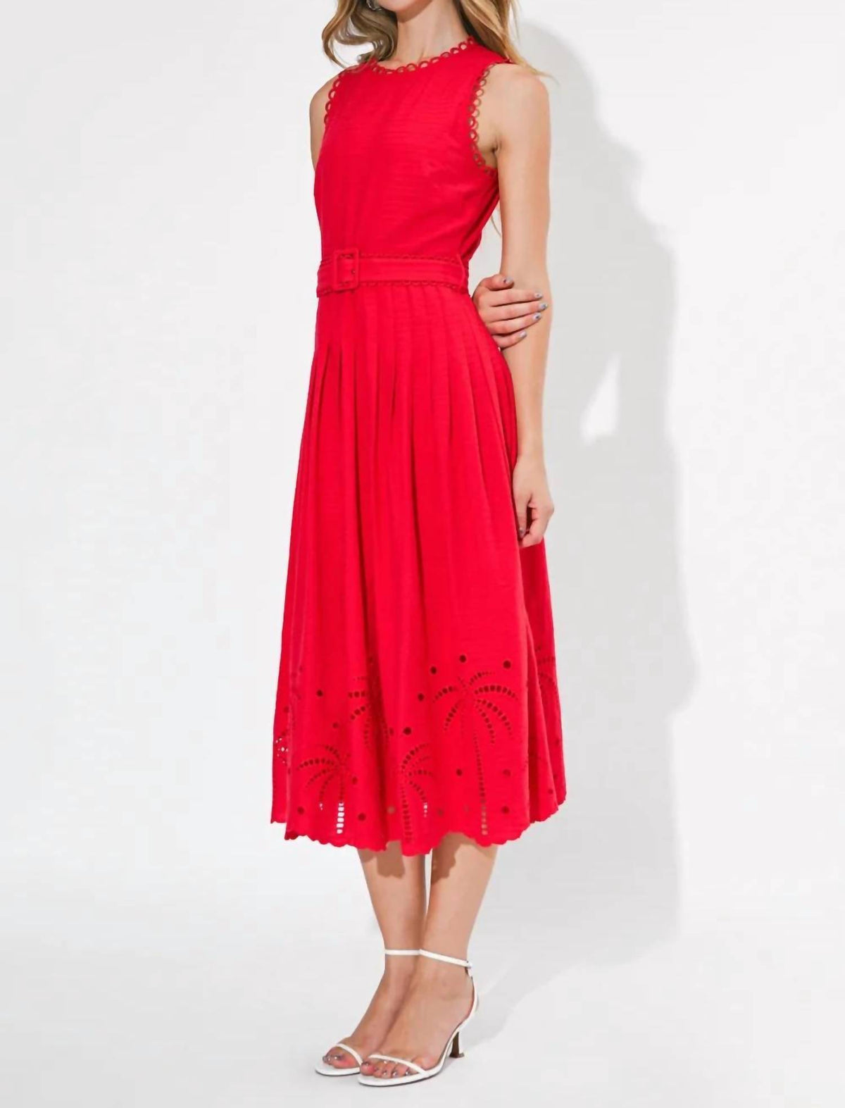 Adelyn Rae - Neve Embroidered Midi Dress
