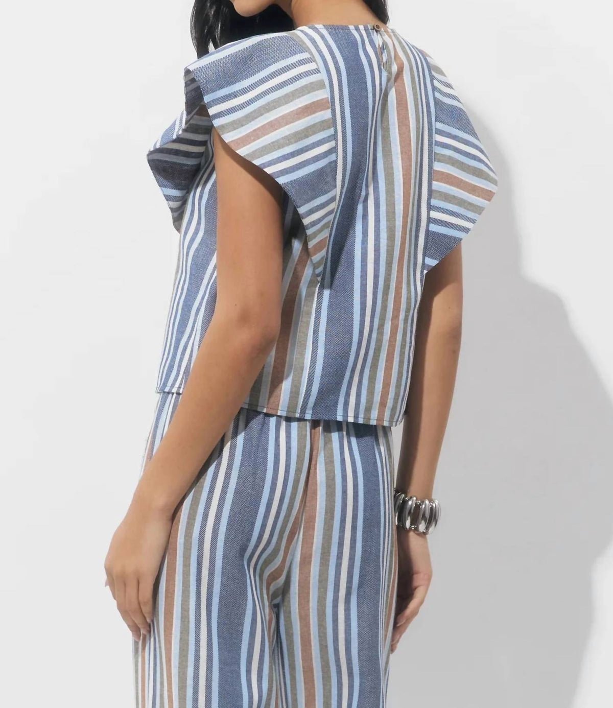 Adelyn Rae - Palma Stripe Flutter Sleeve Top