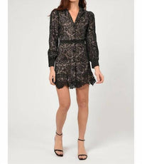 Adelyn Rae - Sophie Lace Blazer Dress - black - clothing - patterned