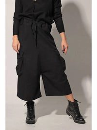 Adeptt - Women's Cropped Drop Crotch Cargo Pants