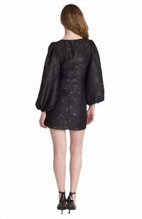 S'edge Rothschild Mini Dress in onyx floral - women's dress - detail view