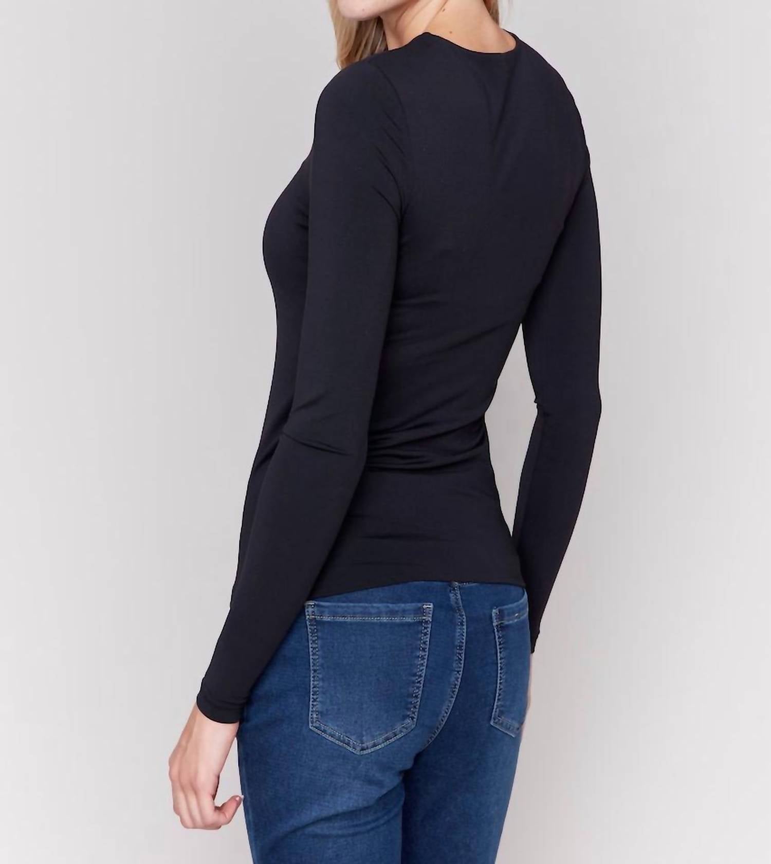 Charlie B - Long Sleeve Crew Stretch Top