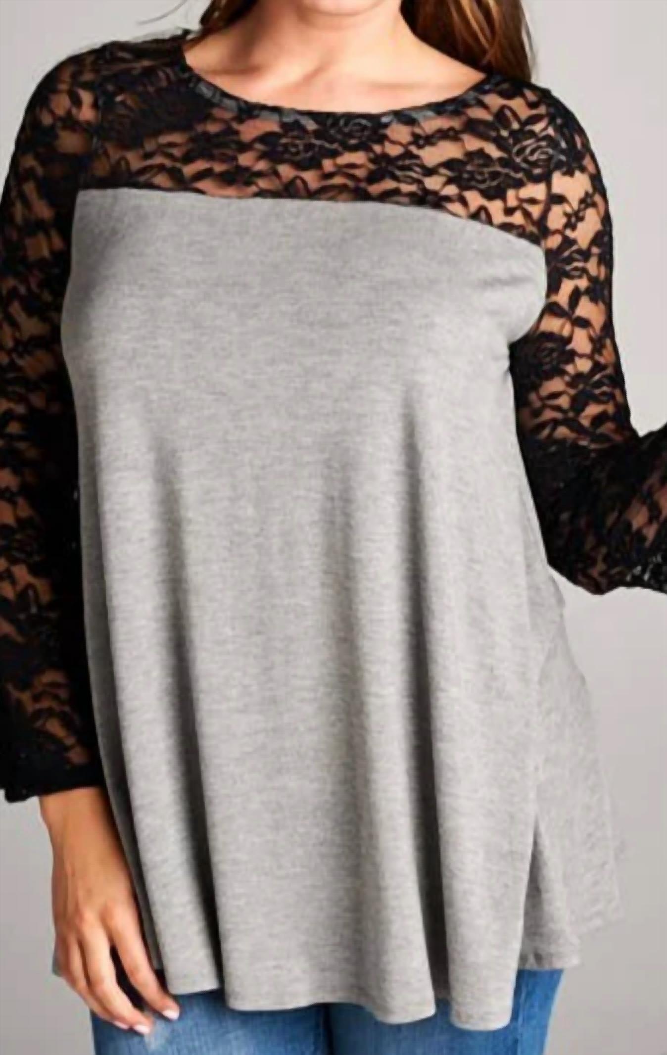 Emerald Collection - Lace Bell Sleeves Tunic