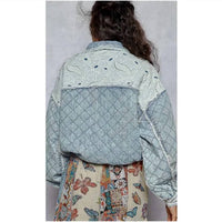 Pol - Relaxed Fit Jacket With Quilting & Lace Accents