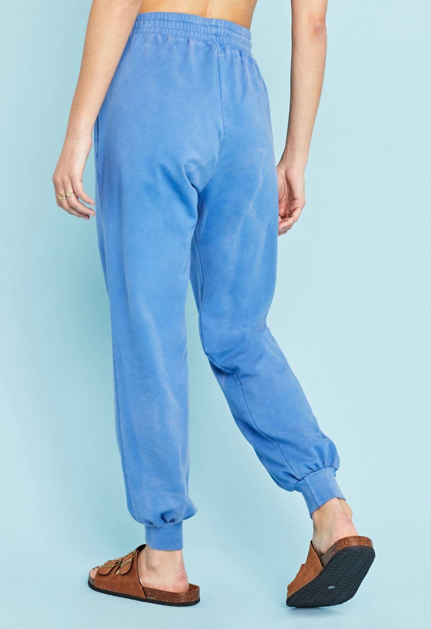 PROJECT SOCIAL T Sana Washed Seamed Pant in yacht blue - women's pants - alternate view