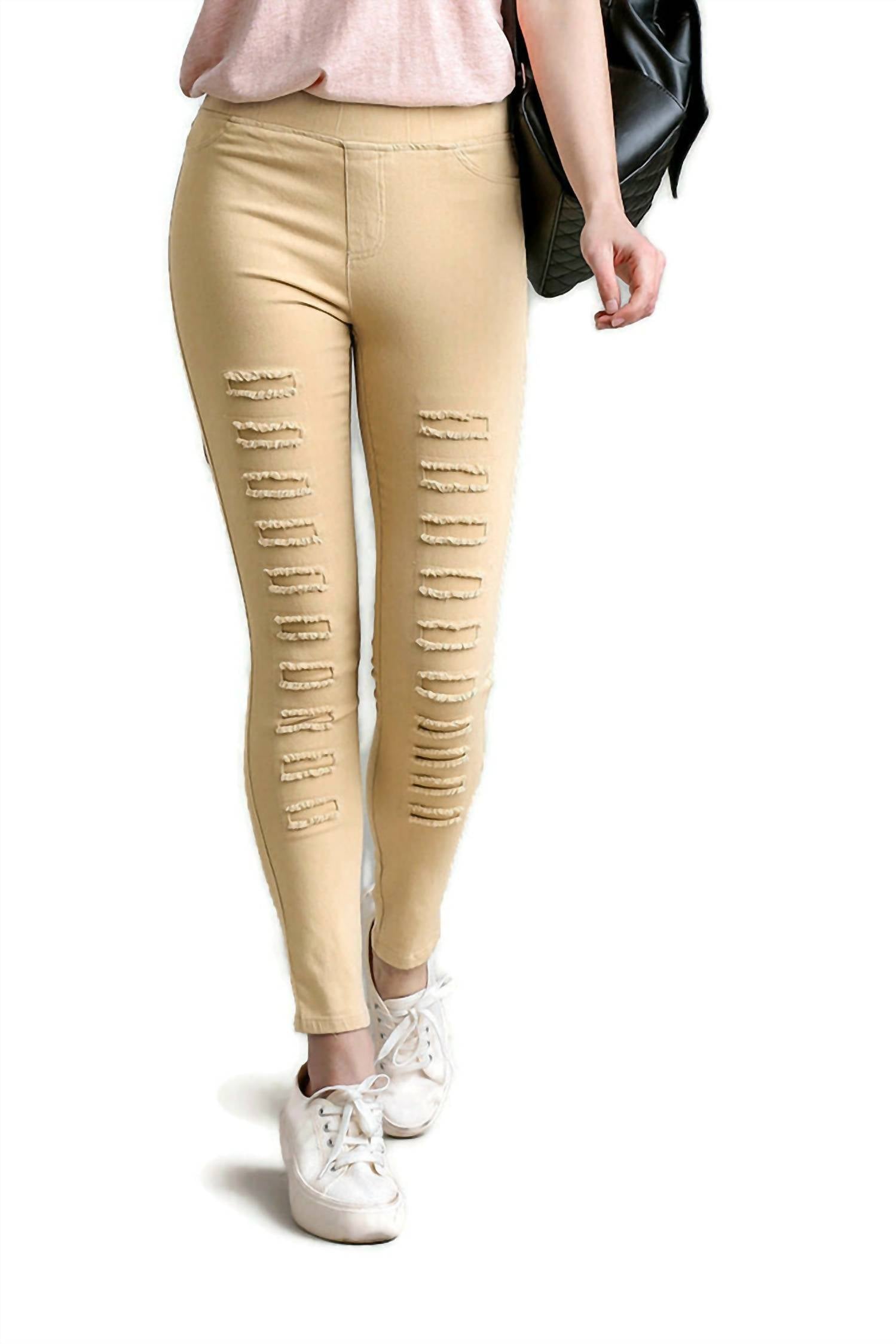 Umgee - High Waist Distressed Jeggings