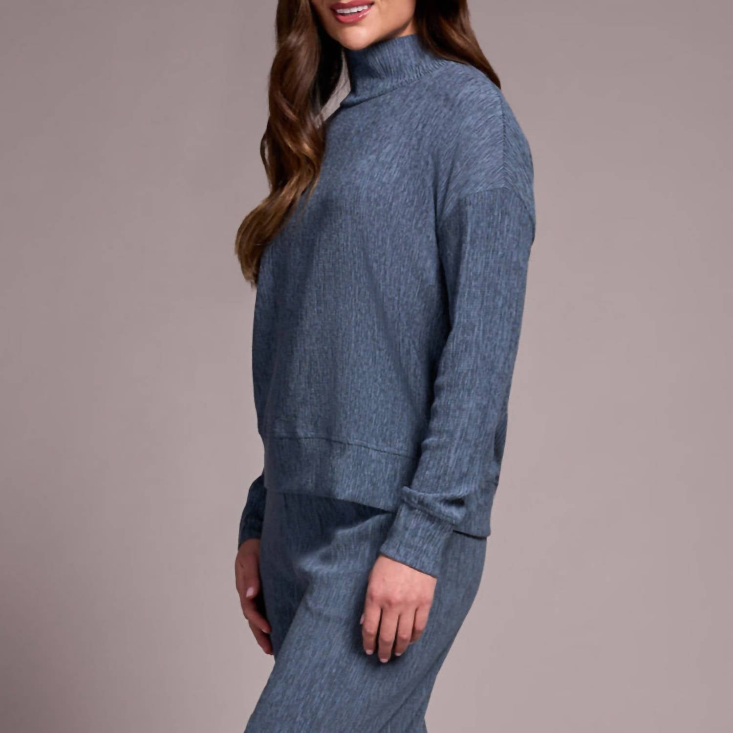 Tribal - Textured Knit Mock Neck Top