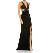 Mac Duggal - Floral Sequined Criss Cross Bodice Evening Gown