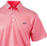 Fieldstone Men's Marshall Performance Polo Top in red - men's t-shirt - detail view