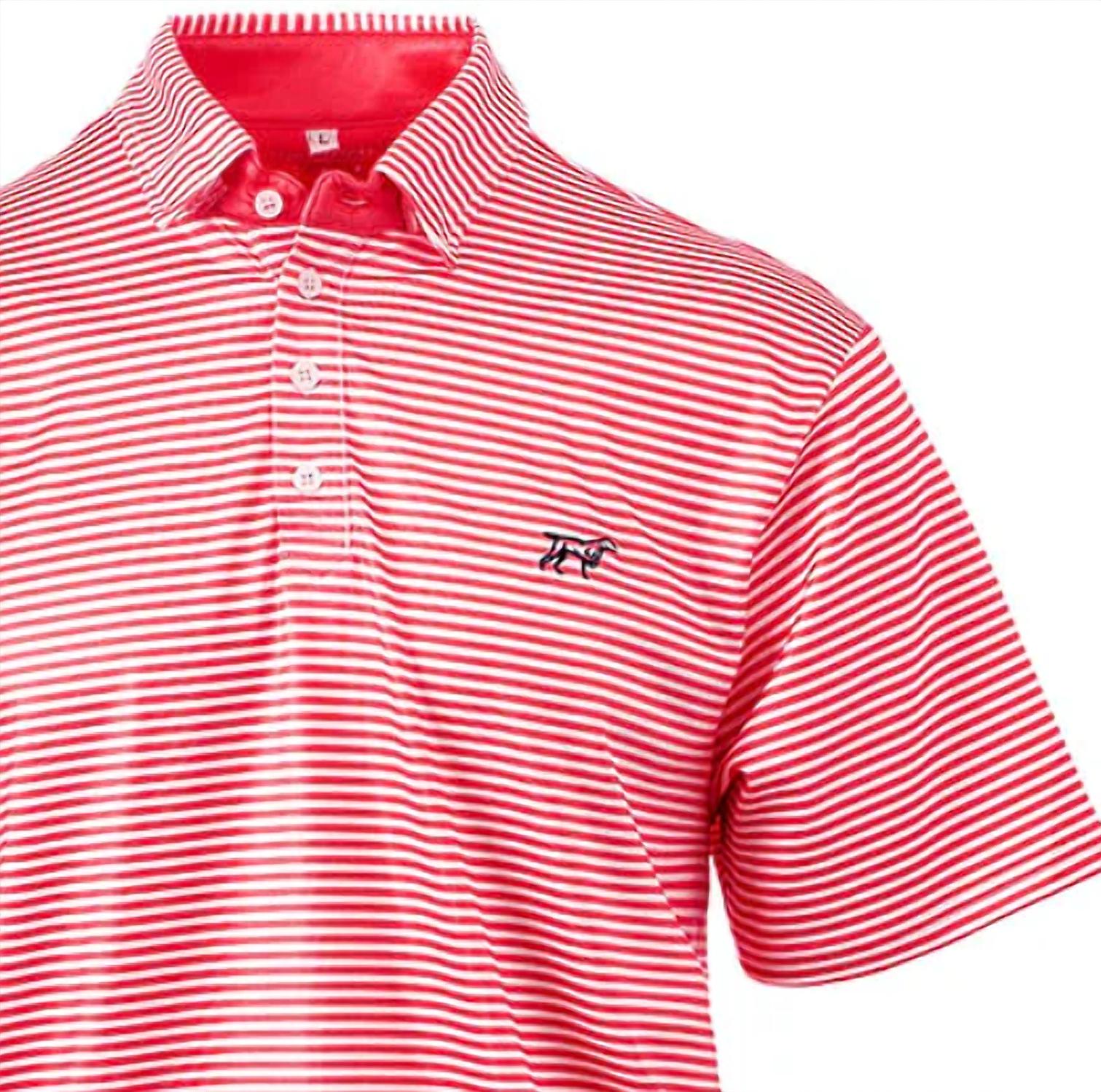 Fieldstone Men's Marshall Performance Polo Top in red - men's t-shirt - detail view