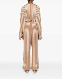 Toteme - Wide-leg Pants And Button-down Top Striped Silk-crepe Set
