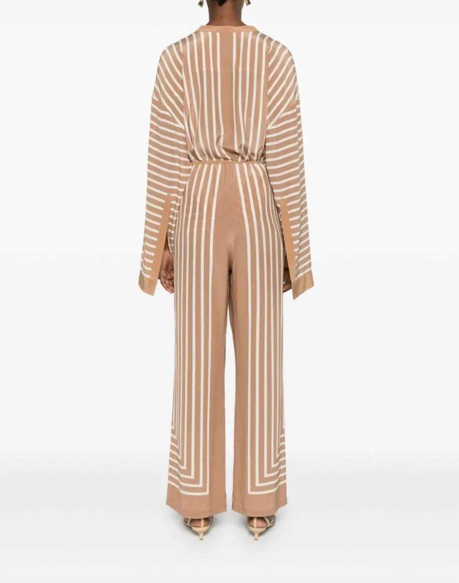 Toteme - Wide-leg Pants And Button-down Top Striped Silk-crepe Set
