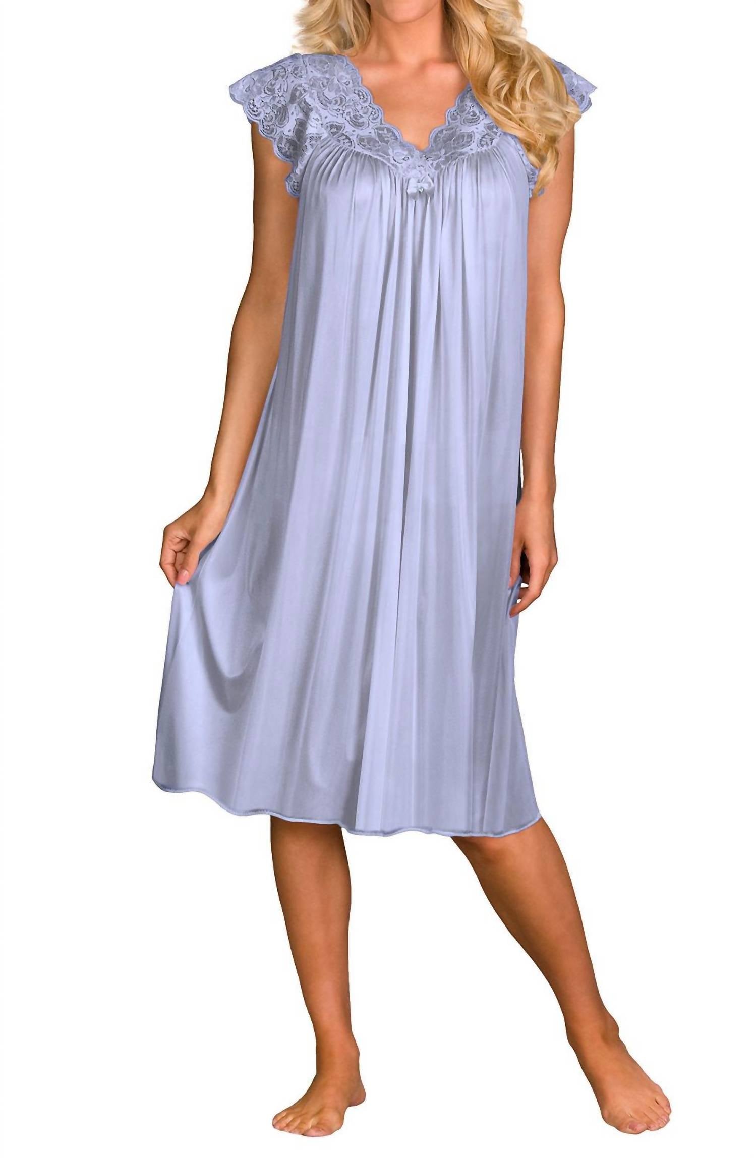 Shadowline Lingerie - Short Lace Cap Sleeve Nightgown