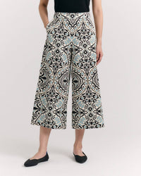 Cartolina Nantucket Salida Culotte Pants in flor medallion tidal pool - women's pants - alternate view