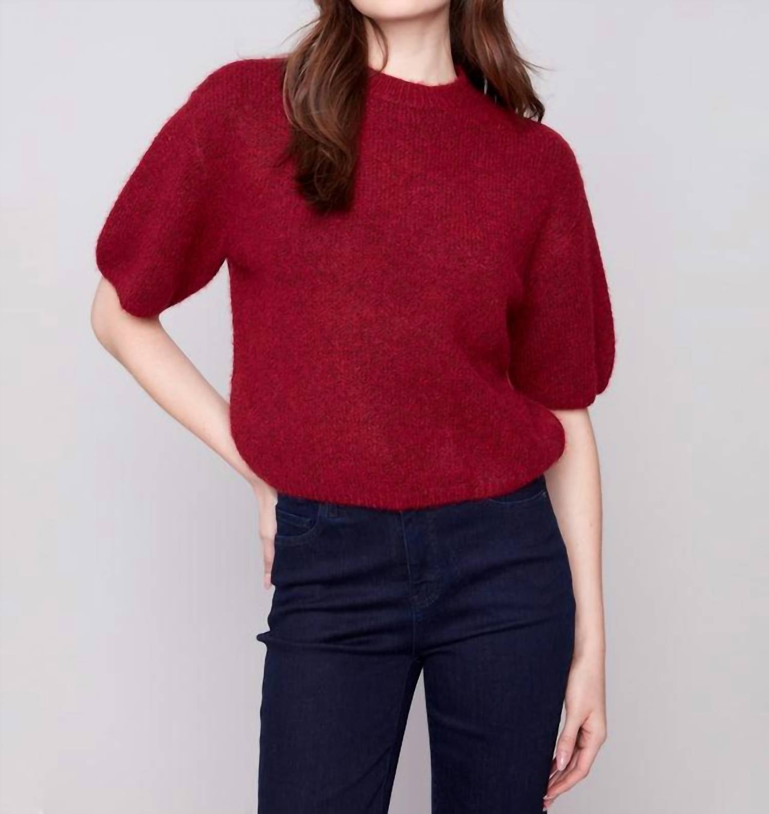 Charlie B - Balloon Elbow Sleeve Knit Sweater