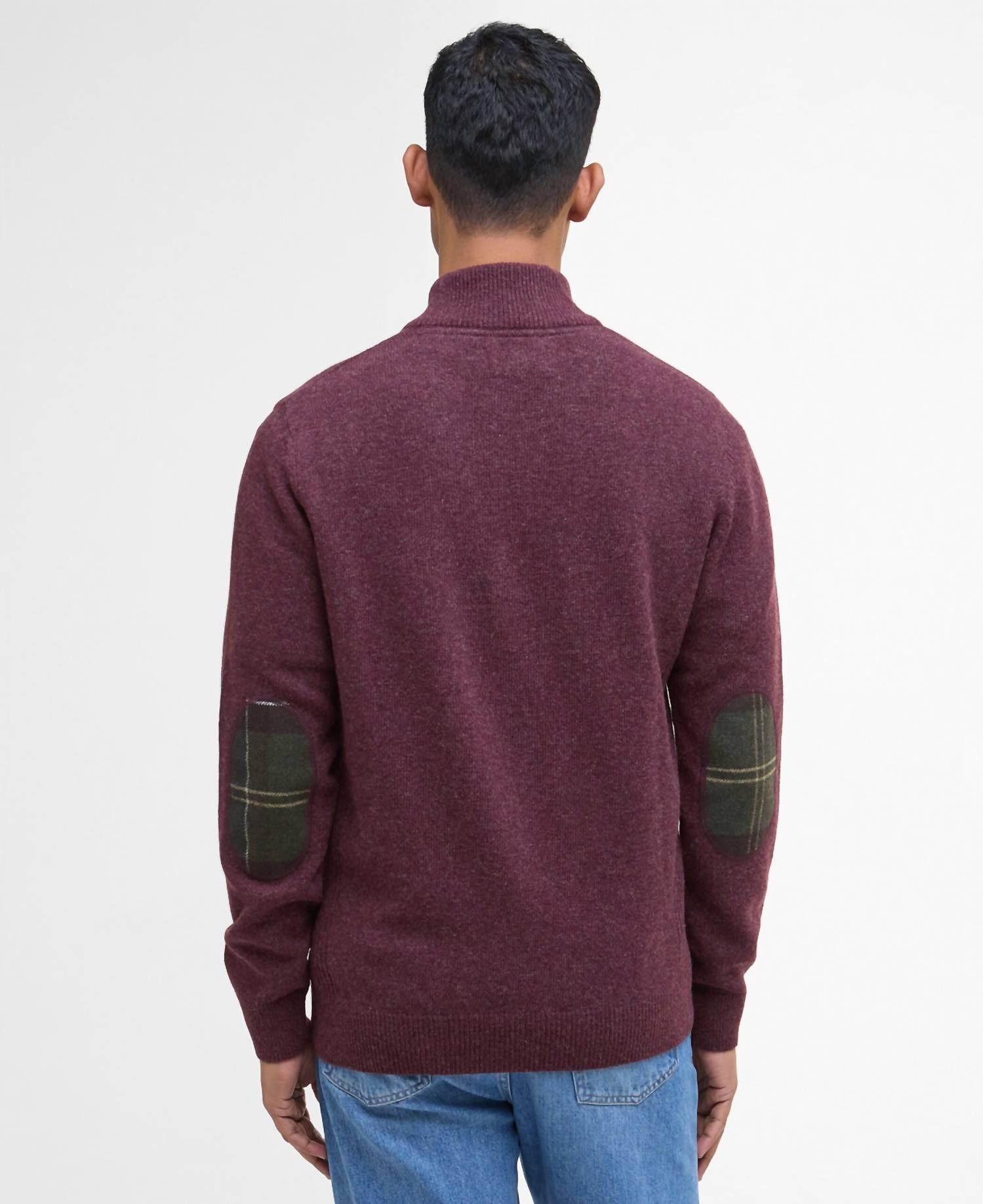 Barbour Holden Half Zip Jumper in ruby 1 - men's sweater - detail view
