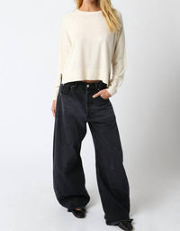 Olivaceous - Natalie Relaxed Fit Knit Sweatshirt