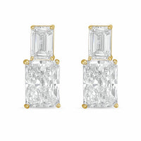 Diana M Jewels - Women's Emerald Lab-Grown Diamond Stud Earrings (12.00 Ct TCW) - Luxe