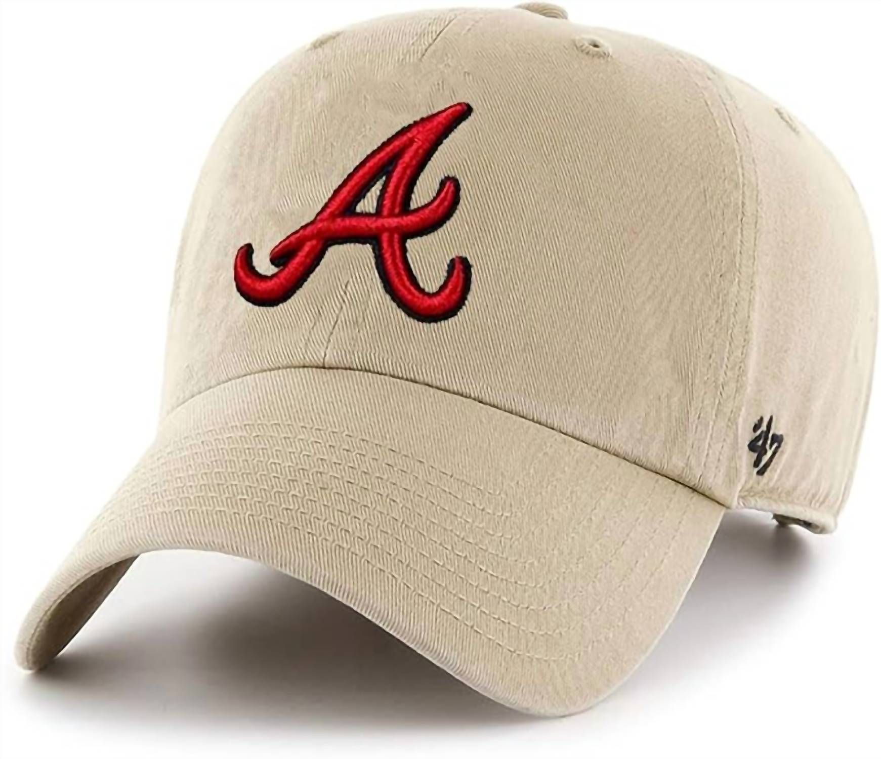 ’47 Men's Atlanta Brave Clean Up Adjustable Cap in khaki - men's hat