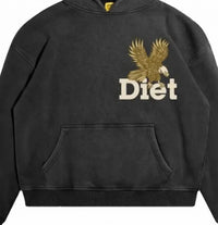 Diet Starts Monday Men's Winged Eagle Hoodie in vintage black - men's shirt - detail view