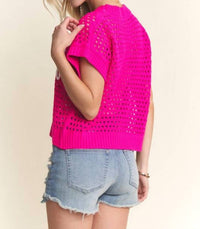 Adora - Flower Applique Crochet Top