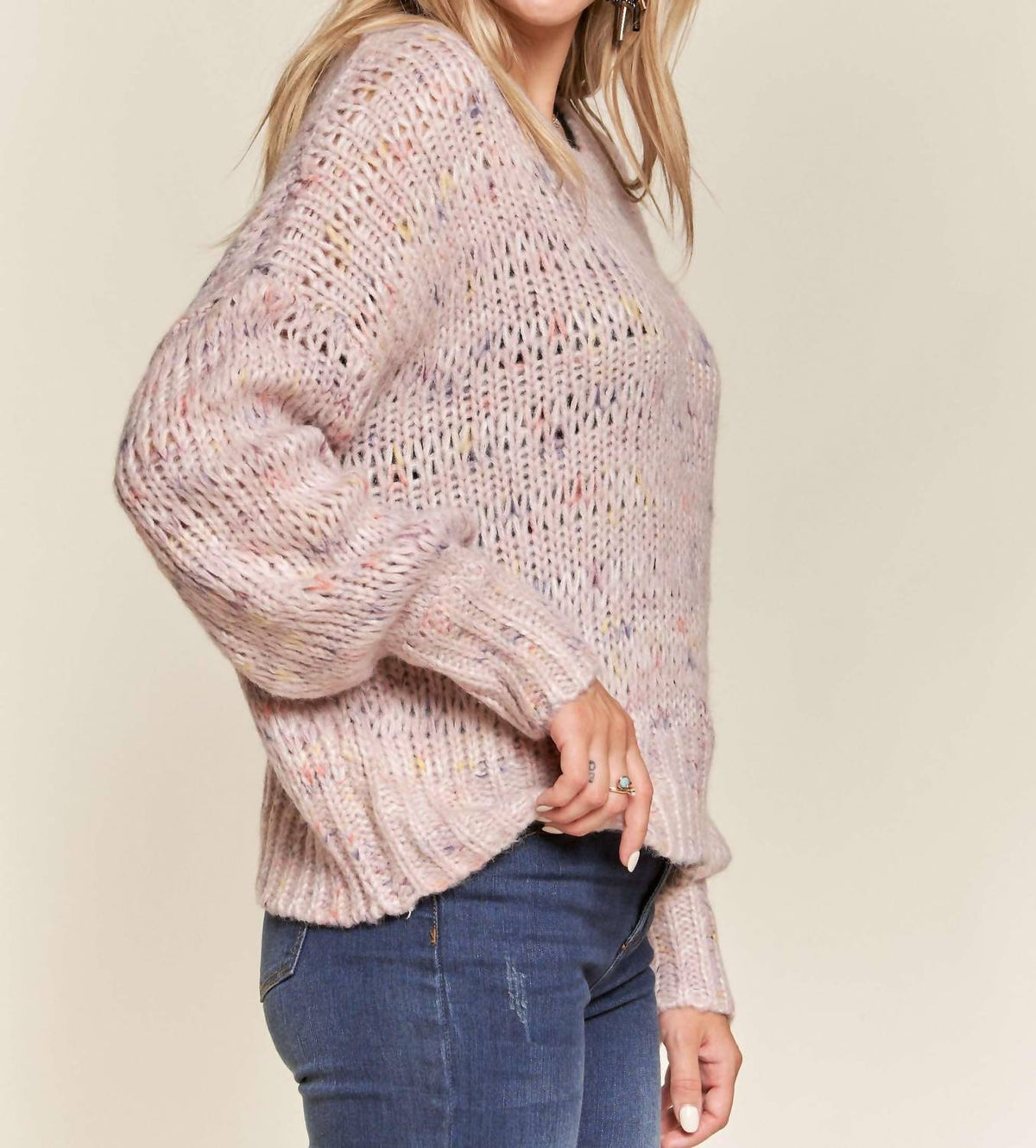 Adora - Mauve Confetti Sweater
