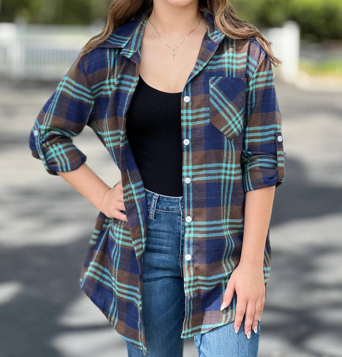 Adora - More Glam Less Grunge Flannel Top