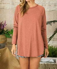 Plus Crew Neck Long Sleeve Top