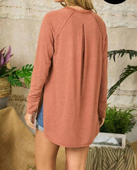 Plus Crew Neck Long Sleeve Top