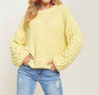 Adora - Puff Sleeve Sweater Top