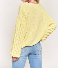 Adora - Puff Sleeve Sweater Top