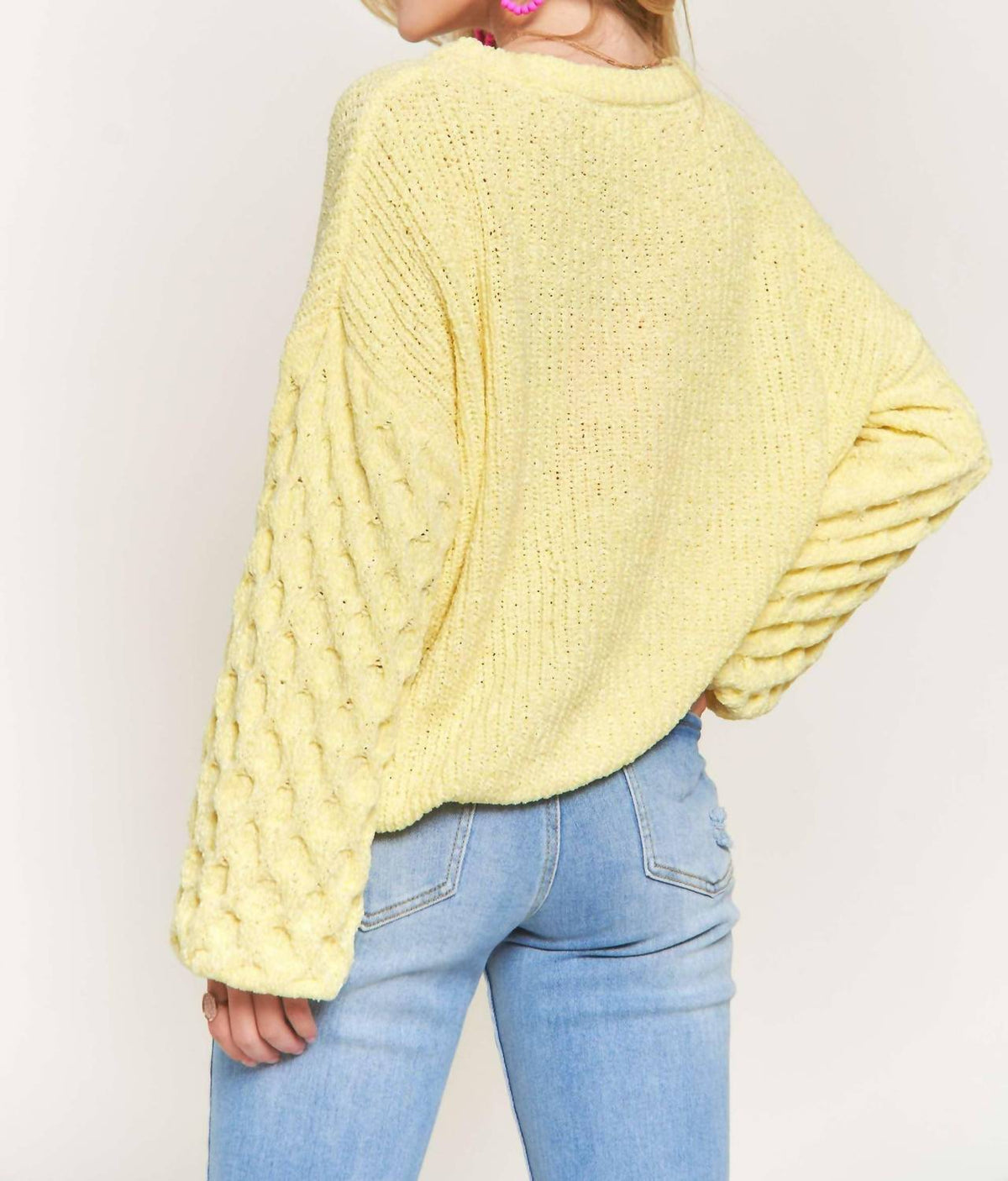 Adora - Puff Sleeve Sweater Top