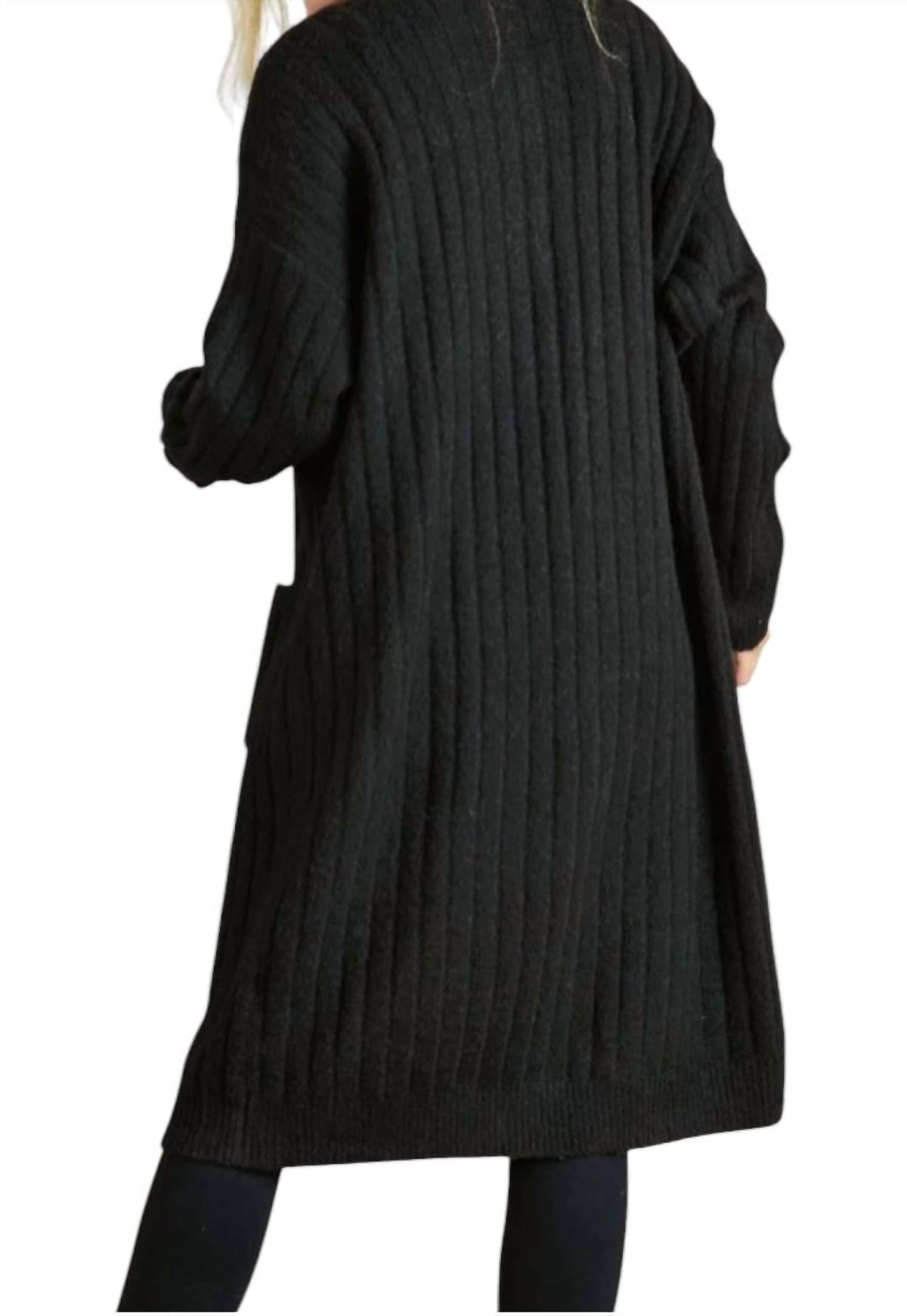 Adora - Ribbed Sweater Cardigan - Plus