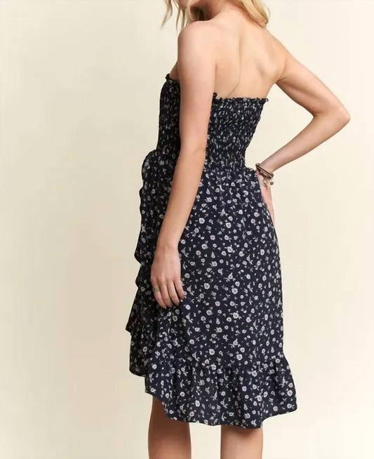 Adora - Strapless Floral Wrap Dress - black - clothing - collection:vacationdresses(Auto)